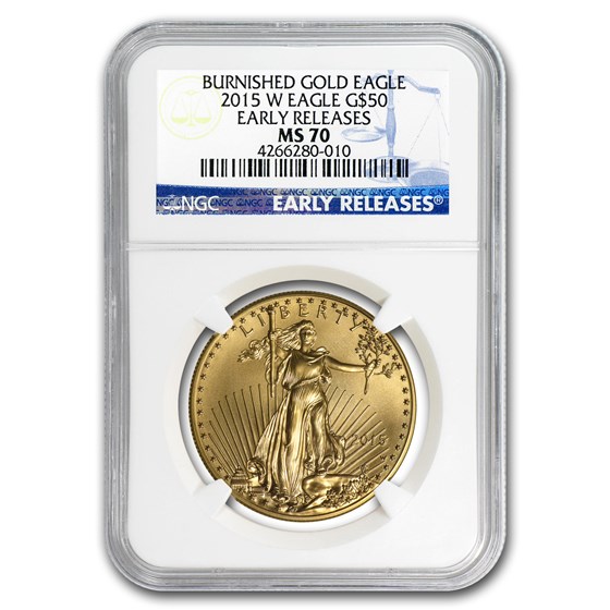 2015-W 1 oz Burnished Gold Eagle MS-70 NGC (ER) 2015-W 1 oz Burnished Gold Eagle MS-70 NGC (ER)